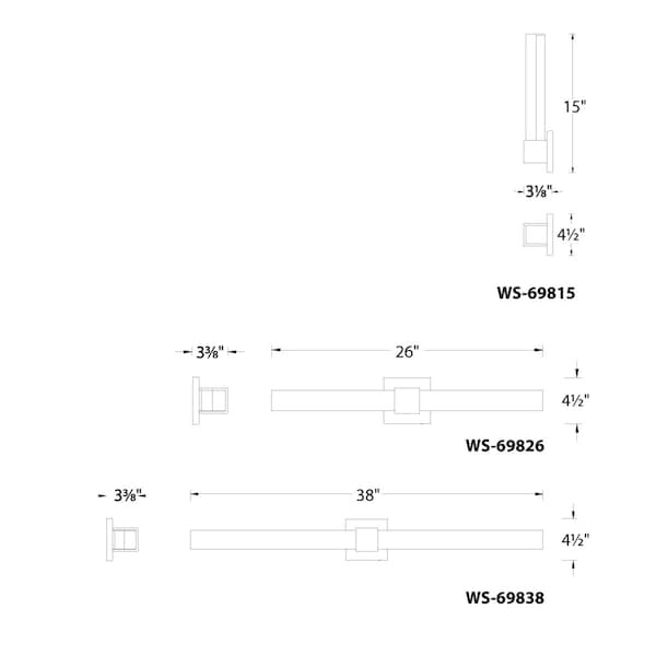 Esprit 15in LED Wall Sconce 3000K In Chrome